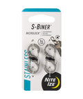 Stainless Steel S Biner MicroLock Locking Key Holder Set Dual Gates For Easy Key Clips On Your Keychain Twist To Lock 2 Pack