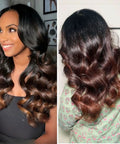 Body Wave Ombre Hair Bundles 16 Inch 100 Percent Real Human Hair T1B 2 30 Chestnut Brown Ombre Color Double Machine Weft