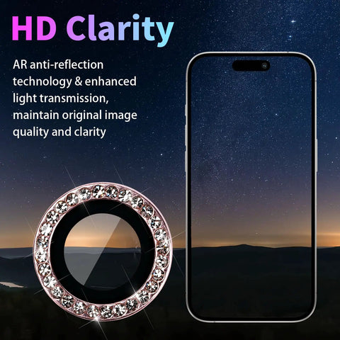 Camera Lens Protector For iPhone 17 Pro And 17 Pro Max, Ultra Thin Tempered Glass Shield With Easy Install Tray, Diamond Pink Finish
