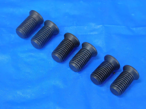 Straight Up Legit Six Pack Of Fresh S58 Insert Shim Screws Beat Down Tough Indexable Tool Holder Backup Fasteners For Garage Rig and Weekend Warrior Projects, six sturdy black screws on blue background.