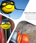 Funny Pilot Antenna Topper Ball For Cars EVA Foam Exterior Decoration on orange car antenna.