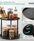 9 Inch Rotating Lazy Susan Organizer Two Tier Metal Spice Rack For Tabletop Pantry Bathroom Vanity Storage Black