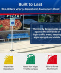 Flexible Handicap Parking Sign Post With Quick Bounce Back Spring System For Reserved Accessible Spots Super Slick Aluminum Build handles high traffic.