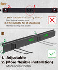 Comparison of adjustable and fixed hook positions on 96 Inch Garage Wall Organizer Heavy Duty 1200 Lbs Capacity With 12 Hooks Broom Holder.