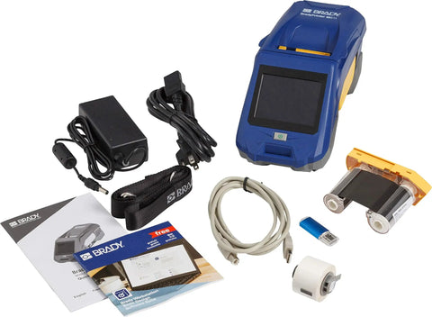 Badass Rugged Industrial Mobile Label Printer With Slick Bluetooth Setup For Grab And Go Wire Cable Tagging Or Heavy Duty Shop Work That Runs Flawless Every Single Time and accessories including cables and manuals.
