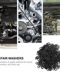Three Wave Spring Metal Gasket Washers Kit 4x8x0.3mm For Machine And Industrial Fastening, Beefy Heavy Duty Wavy Washers For Electrical Connections, 500 Piece Set, Reliable Vibration Dampening And Tight Seals, black washers for automotive engine use