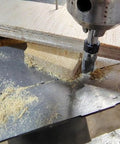 Top Pick Spiral Flush Trim Router Bit 1/4 Shank For smooth templates cutting through wood, showing precision shaping in progress.