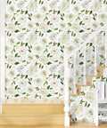 Swoon Worthy Green Floral Peel And Stick Wallpaper For Epic Boho Wall Upgrades With Chill Self Adhesive Botanics serving major room vibes.