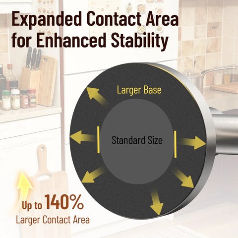 Diagram showing larger base of Super Strong Magnetic Towel Bar With Large Base And Hidden Magnet Design Non Slip Towel Holder