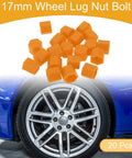 20 Pcs Wheel Lug Nut Caps And Dust Covers Silicone Orange 2.2x17x20mm Protective Screw Caps For Rims And Tire Nuts Easy Install Durable Corrosion Resistant