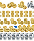 Heavy Duty Brass Push To Connect Plumbing Fittings Kit Half Inch No Solder Easy Install For PEX Copper CPVC variety display