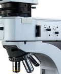 50X To 1000X Digital Infinity Trinocular Polarizing Microscope With Five 10X Wide Field Eyepieces And Reticles, Plan Infinity Achromatic Objectives, Polarized Lighting For Precise Lab Work And Class Demos, side view