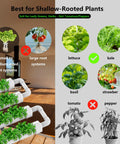 Hydroponic Growing System Kit With 36 Plant Sites Full Spectrum Grow Lights And Timer illustrating suitable plants like lettuce and kale.