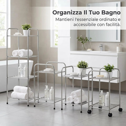 Metal Storage Rack On Wheels Floor Standing Movable Shelving Unit For Easy Organization Rust Resistant Go-To Organizer