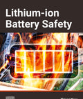 Legit Top Shelf Lithium Ion Battery Safety Handbook And Heavy Hitter Engineering Guide cover featuring fire and battery graphics.