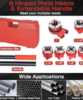DIY Pro Friendly Ratchet Pipe Threader Kit With 6 Dies 1/4 to 1-1/4 Inch Manual Pipe Threading Tool, case, and handles shown