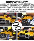 Replacement Tire For Dewalt Bandsaw DCS370 And DCS371 Series 2 Pack Easy Install shown with bandsaw models in use
