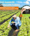 6x300ft Heavy Duty Weed Barrier Landscape Fabric 3.2oz Woven Geotextile Ground Cover installed in vegetable garden