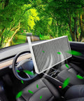 Tesla Model 3 And Model Y Cabin Air Filter With Activated Carbon Replacement for 2016 to 2024 models shown installed in car interior.