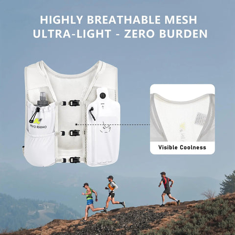 Lightweight Hydration Vest With 350 ML TPU Soft Bottle For Running Hiking And Cycling Adjustable Hands Free Water Pack With Waterproof Phone Pocket For Women And Men