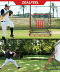 Game Ready Pitch Back Rebounder Net for Baseball and Softball with 3 Adjustable Angles 4x4.5Ft in backyard practice setup