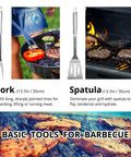 Stainless Steel Barbecue Utensil Set With Carry Bag Professional Grill Tools featuring fork and spatula for easy grilling