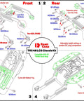 Beefed Up Carbon Fiber Universal Chassis Frame Kit 1/18 RC Crawler TRX4M upgrade diagram with skid plate and side plates
