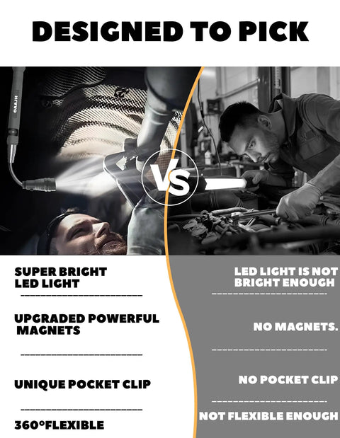 Telescoping Magnetic Pickup Tool With Three LED Lights, Pocket Clip Magnet Flashlight, Handy DIY Gadget For Men And Women, Great Gift For Dad Husband Son Or Wife, Cool Gadget Stocking Stuffer For 2025