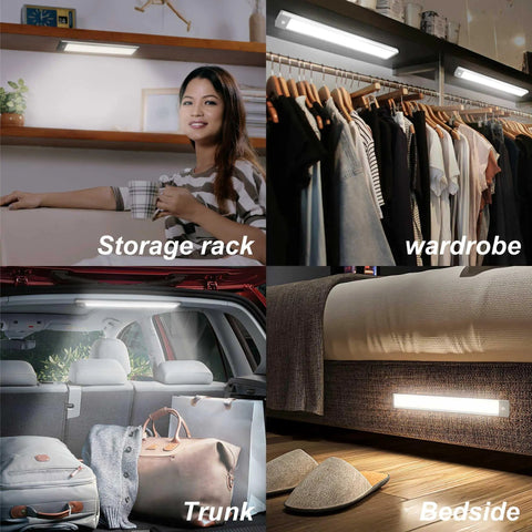 54 LED Under Cabinet Light With Rechargeable Wireless Motion Sensor Glare Free Illumination for Storage, Wardrobe, Trunk, Bedside