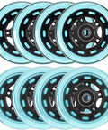 Inline Skate Wheel Replacement Kit 85A 64mm Blue For Smooth Cruising With Pro Grade ABEC9 Bearings And Floating Spacers 8 Pack