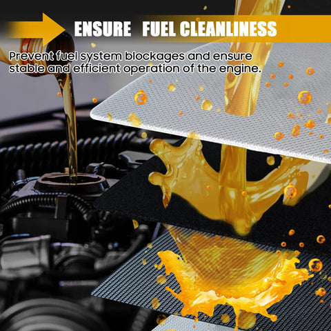 Illustration of E4123M Fuel Pump Fit For Chevrolet Silverado 1500 And GMC Sierra 1500 showing fuel cleanliness layers in engine.