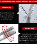 CLLOMAGY 38900 spark plug thread repair kit: twist drill and screw tap components for Ford Triton two-valve engines