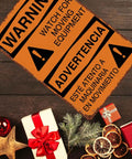 Warning Moving Equipment Metal Sign 8x12 Inch Aluminum Wall Decor with gifts and decorations.
