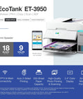 Wireless All-In-One Color Supertank Printer With Refillable Ink Tanks Up To 3 Years Of Ink For Home Office Use shown with printed pages