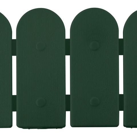 Green Garden Border Edging Kit For DIY Yards 8 Piece Flexible Polypropylene Lawn Fence Panels 10 Ft Total Length Easy Install Edging Barrier