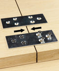 Heavy Duty Galvanized Mending Plates 3.5 By 1.5 Inches positioned on wood seams for secure tabletop and panel repair.