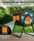 Dual Chamber Rotating Compost Bin Outdoor No Bending No Lifting 45 Gallon Tumbling Garden Bin With 360 Degree Rotation