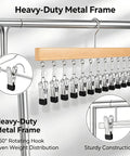 Slick Vertical Closet Organizer With Ten Heavy Duty Pant Clips For No Fuss Dorm And Apartment Storage Game Changing Hanging Setup For Jackets Pants And Delicates Tight Grip Design Wins, showing a heavy-duty metal frame and secure clips.