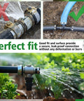 Beefy Heavy Duty 50 Pieces 1 Inch Irrigation Hose Clamps For Drip System Leakproof Stainless Steel in garden irrigation setup.