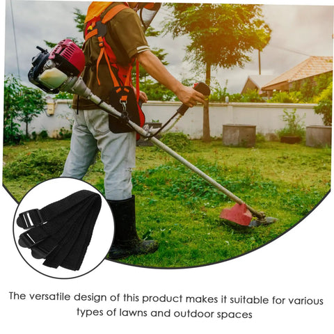Person using Eight Pack Lawn Aerator Shoes With Adjustable Straps Turf Spike Laces for yard aeration while mowing