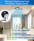 Bathroom Exhaust Fan Motor And Blower Wheel Replacement Kit Direct Fit For S97017646 And S99080592 installed in modern bathroom