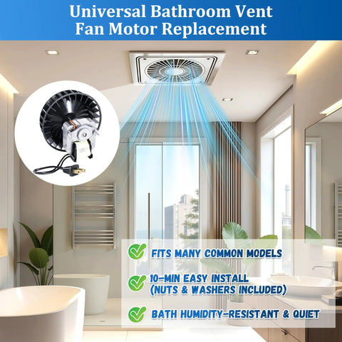 Bathroom Exhaust Fan Motor And Blower Wheel Replacement Kit Direct Fit For S97017646 And S99080592 installed in modern bathroom