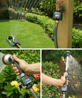 Plug And Play Digital Water Flow Meter For Faucets And Hoses, Real Time Water Use Monitor With Large LCD in garden setup