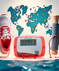 Red Portable Mini Digital LCD Pedometer For Walking And Running Steps On The Go Pocket Size Distance Miles Calorie Counter Daily Target Monitor Exercise Time Compact Pedometer, red plastic with LCD display