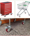 Heavy Duty 3/4/5in Swivel Caster Wheels Set of 4 360° Industrial PU Silent Threaded Stem Casters for Shopping Carts Furniture and Equipment (10x30mm) on tool cabinet and shopping cart.