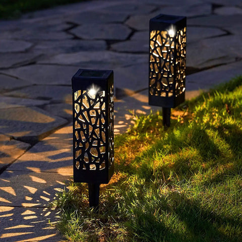 Six Pack Solar Pathway Lights Outdoor Waterproof LED Landscape Lighting Powered By Sun For Pathways Walkways Patios Yards And Lawns