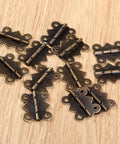 20 Piece Butt Hinge Set With Screws In Antique Bronze Finish For Wooden Jewelry Boxes Cabinets Doors And Wine Cases 25 By 20 mm