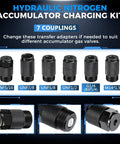 Upgraded Nitrogen Charging Kit With 3 Gauges 100 To 400 Bar 1500 To 6000 PSI For Fast Nitrogen Fill And Pressure Test couplings image