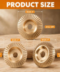 Badass Tungsten Carbide Angle Grinder Wood Carving And Sanding Disc Set Quick Slice Blade Kit showing three 4" discs with 5/8" arbor.