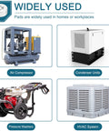Infographic showing machines using Heavy Duty Rubber Foot Pads 2 Pack for Generators, Pressure Washers, Air Compressors, and Pumps